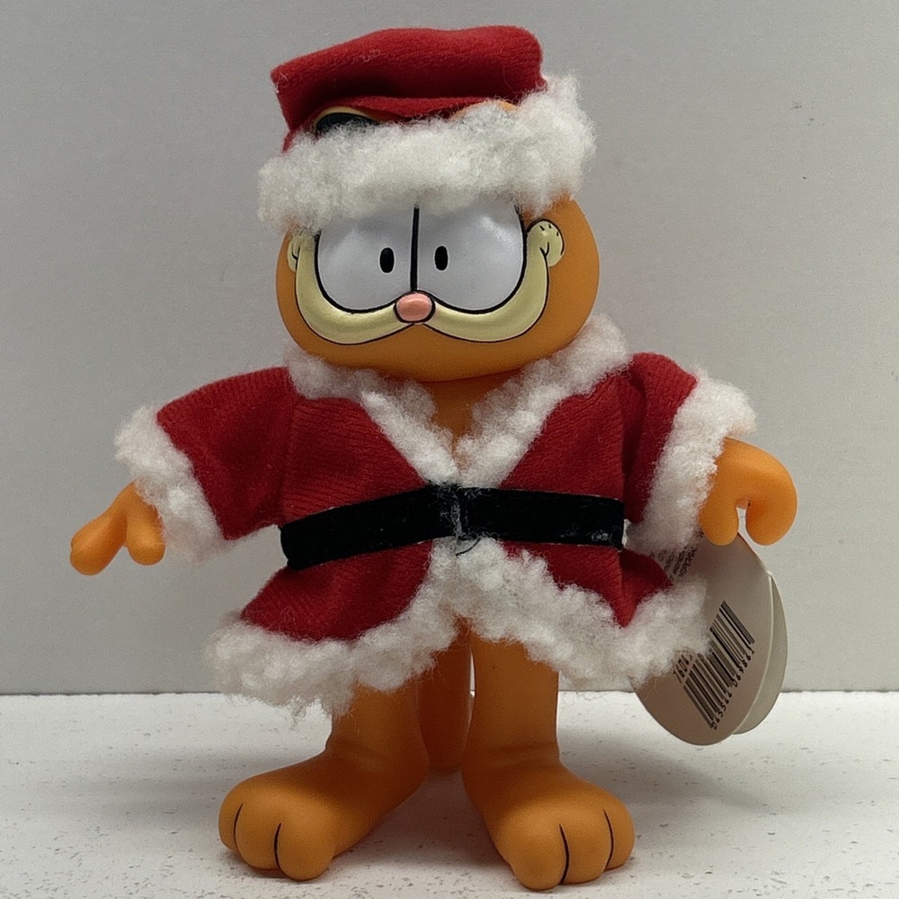 Vintage Enesco Garfield Santa Claus Christmas Figure 760439 Original Hang Tag